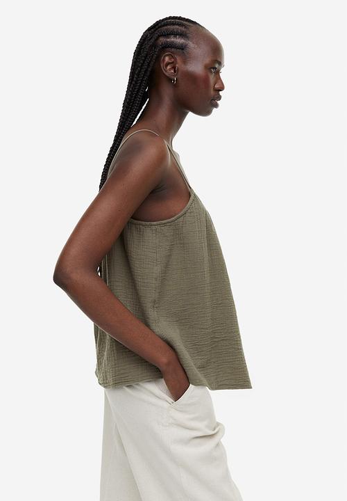 H&M - Strappy top - dark khaki green