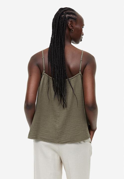 H&M - Strappy top - dark khaki green