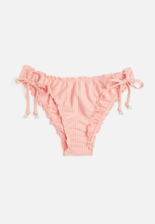 H&M - Tie tanga bikini bottoms - peach pink