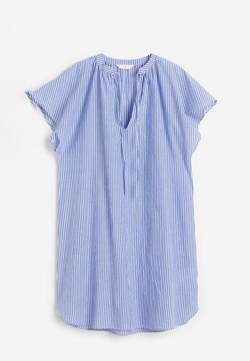 H&M - Cotton tunic dress - blue striped