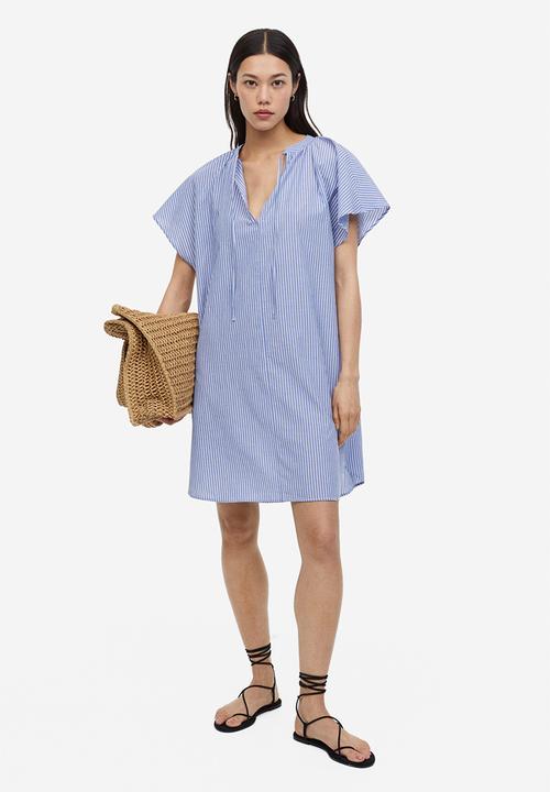 H&M - Cotton tunic dress - blue striped