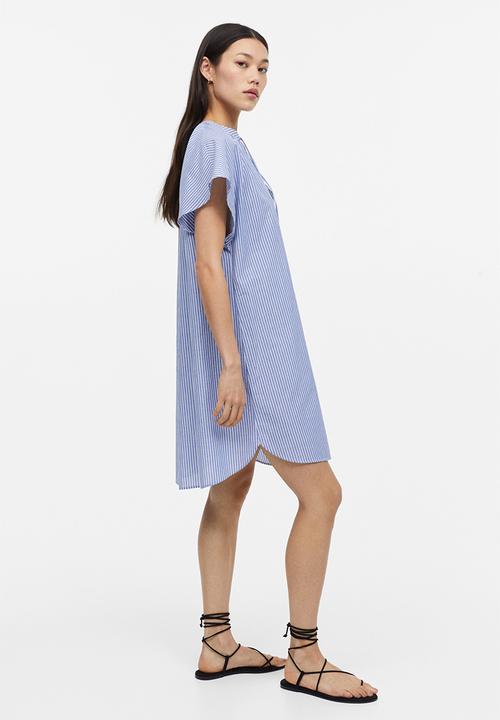 H&M - Cotton tunic dress - blue striped