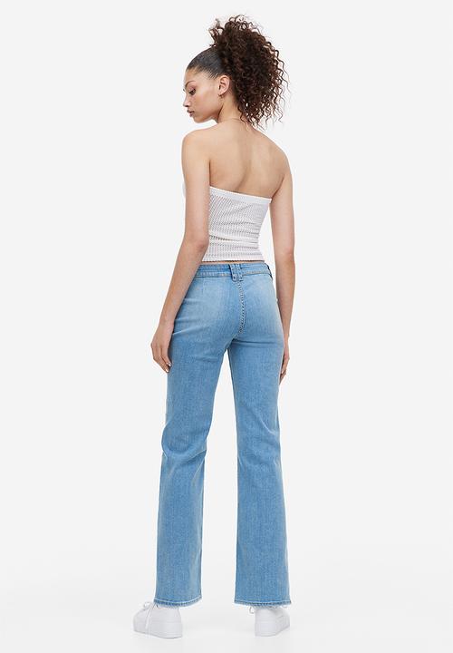 H&M - Flared low cargo jeans - light denim blue