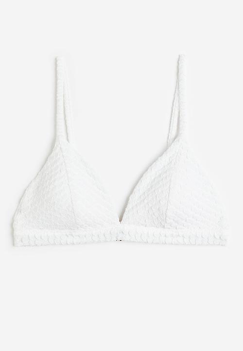 H&M - Padded triangle bikini top - white