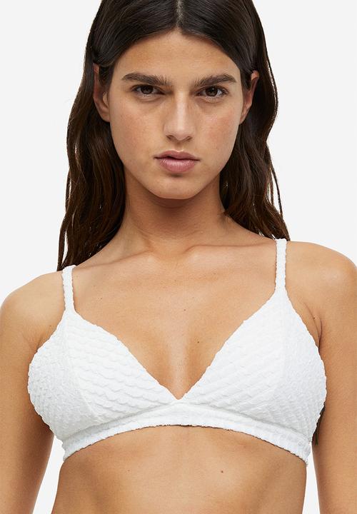 H&M - Padded triangle bikini top - white