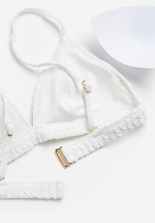 H&M - Padded triangle bikini top - white