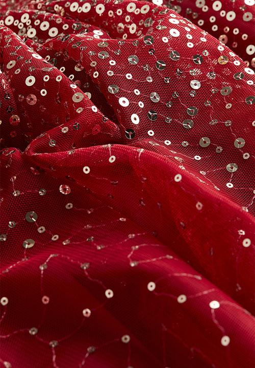H&M - Sequined tulle dress - red & gold