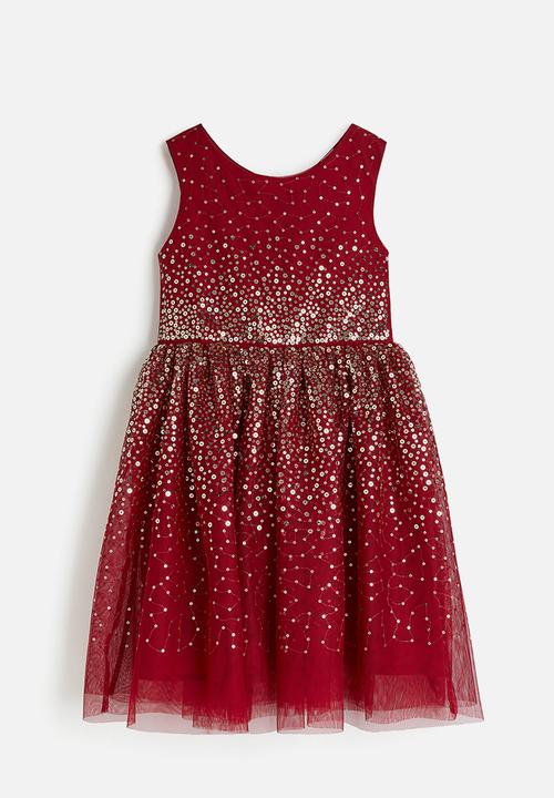 H&M - Sequined tulle dress - red & gold