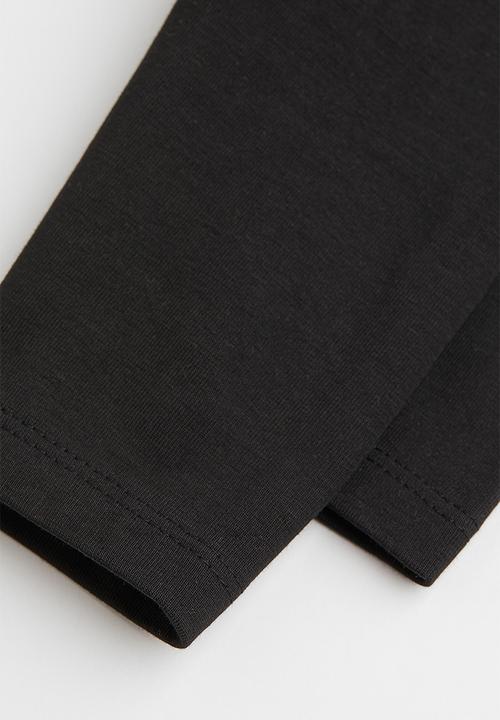 H&M - 2-pack cotton leggings - Black