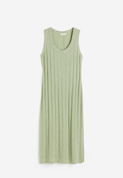 H&M - Rib-knit dress - light green 