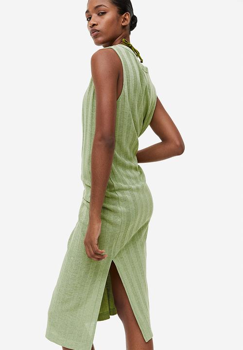 H&M - Rib-knit dress - light green 