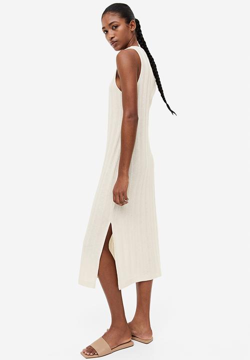 H&M - Rib-knit dress - light beige
