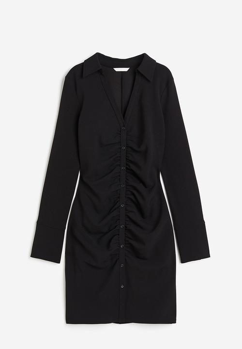 H&M - Draped shirt dress - Black