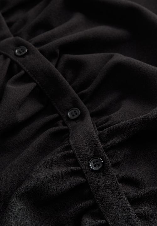H&M - Draped shirt dress - Black