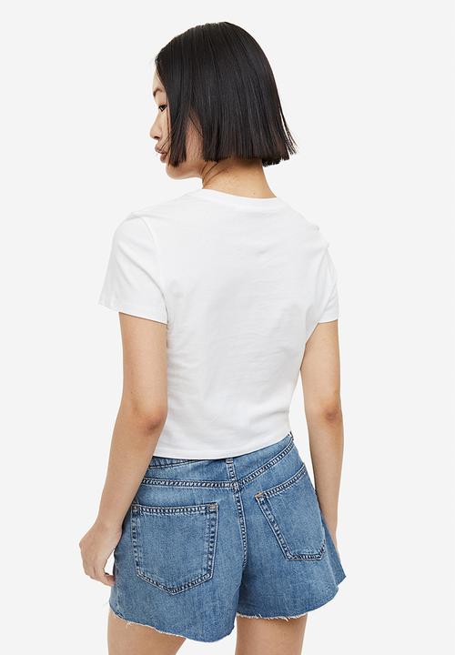 H&M - Printed T-shirt - cream/queen
