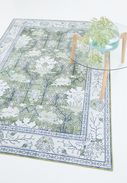 Sixth Floor - Ezra printed rug - forrest green