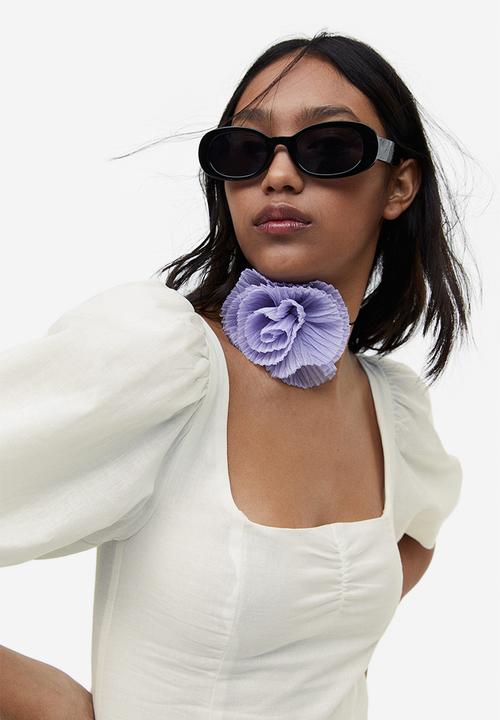 H&M - Puff-sleeved dress - white