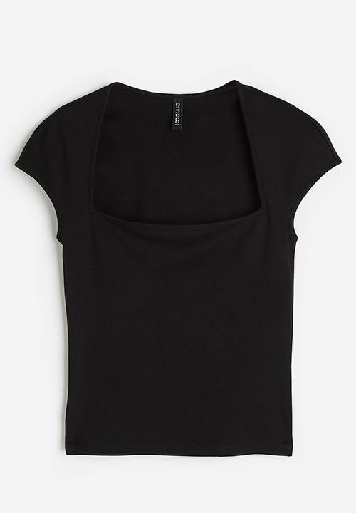 H&M - Cap-sleeved top - black