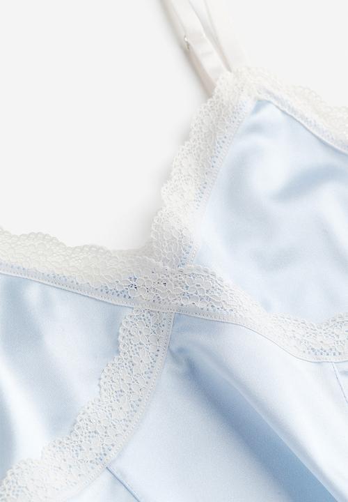 H&M - Lace-trimmed strappy top - blue