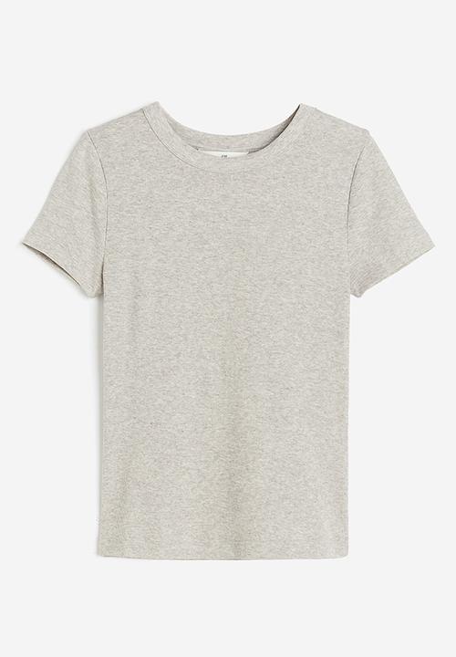 H&M - Ribbed modal-blend T-shirt - Beige