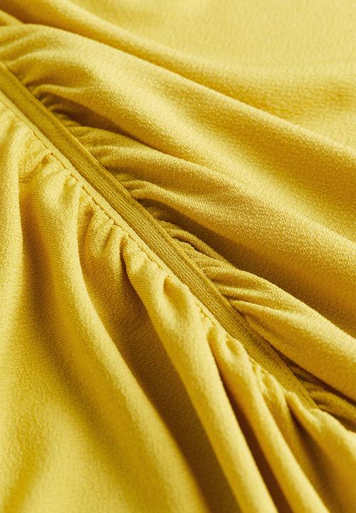 H&M - Draped bodycon dress - yellow
