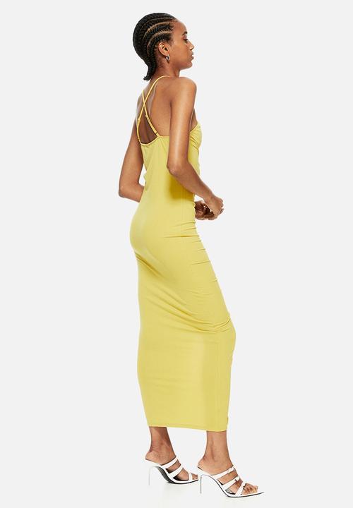 H&M - Draped bodycon dress - yellow