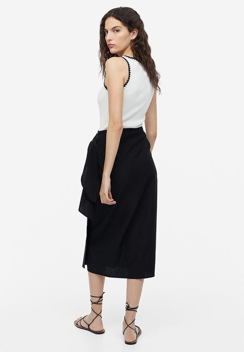 H&M - Cotton wrap skirt - black