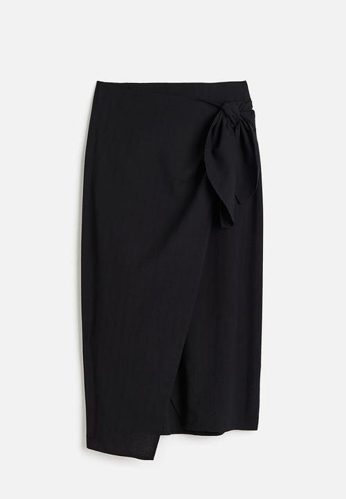 H&M - Cotton wrap skirt - black