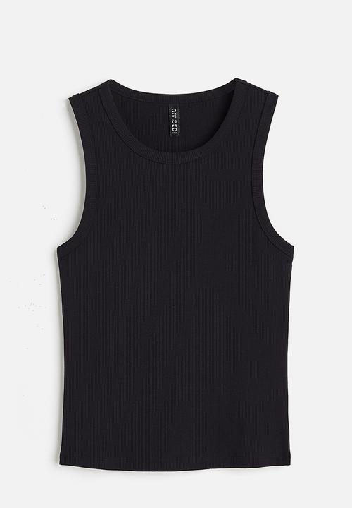 H&M - Ribbed vest top - black