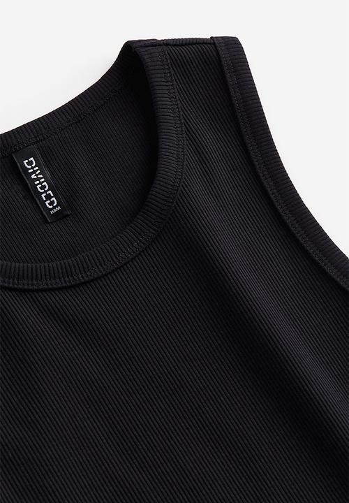 H&M - Ribbed vest top - black