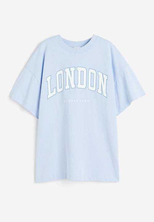 H&M - Oversized printed T-shirt - Light blue London