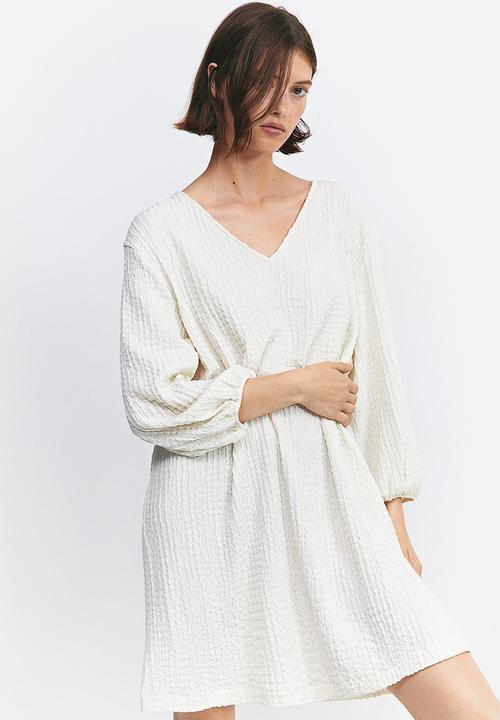 H&M - Textured jersey dress - white