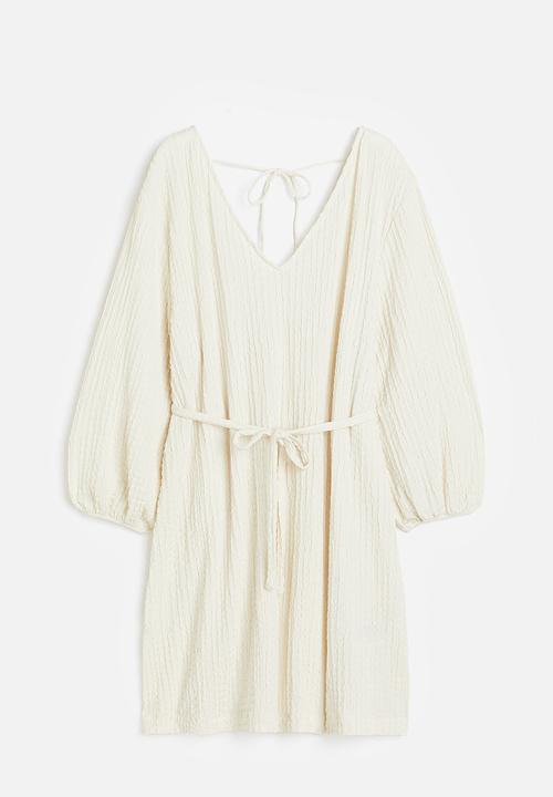 H&M - Textured jersey dress - white