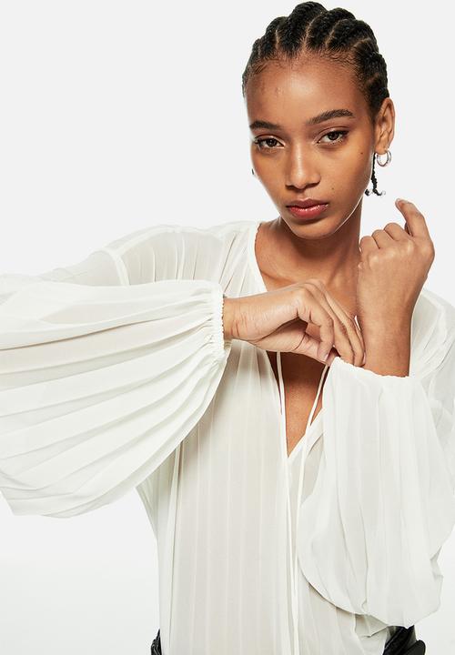 H&M - Pleated blouse - white
