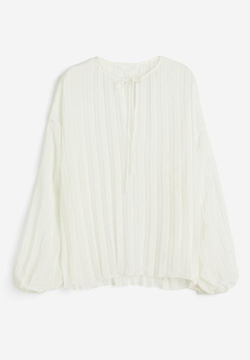 H&M - Pleated blouse - white