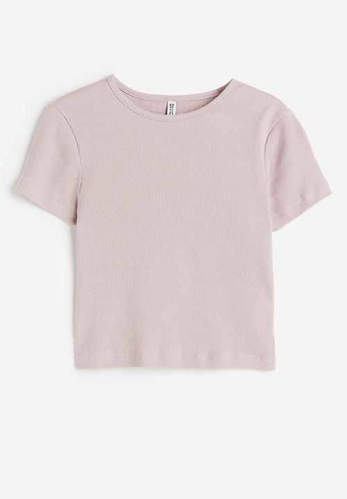 H&M - Ribbed cropped top - Pink
