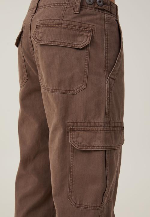 Cotton On - Tactical cargo pant - vintage dark brown herringbone