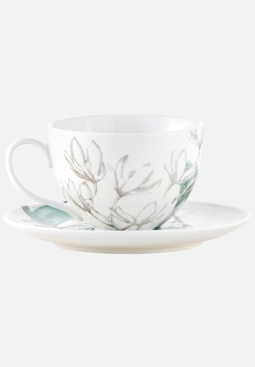 Maxwell & Williams - Royal botanic gardens cup & saucer - white