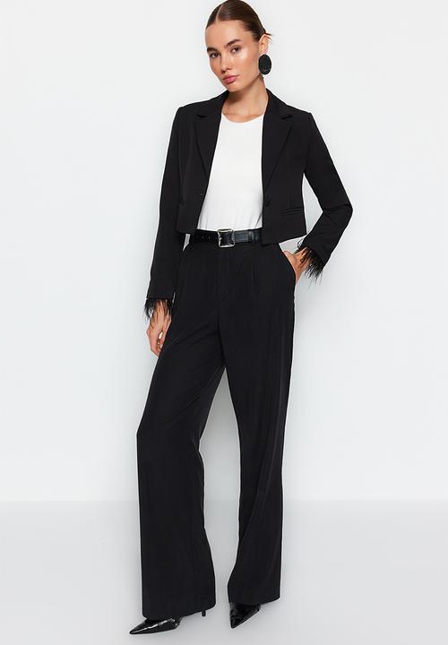 Trendyol - Crop woven blazer - black