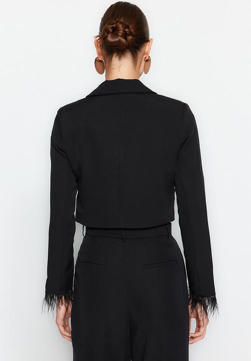 Trendyol - Crop woven blazer - black