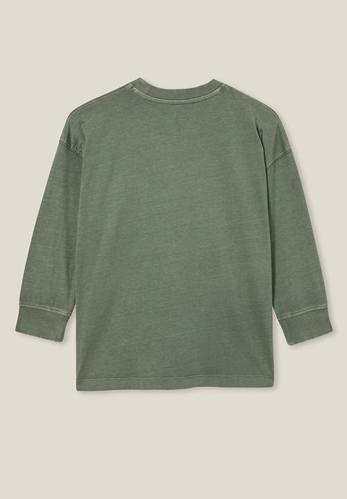 Cotton On - The essential long sleeve tee - swag green wash