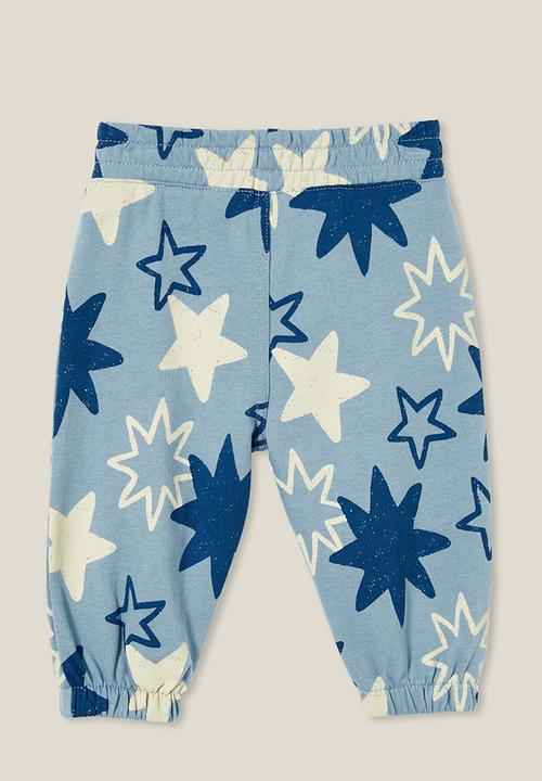 Cotton On - Felix trackpant - dusty blue/sketchy stars