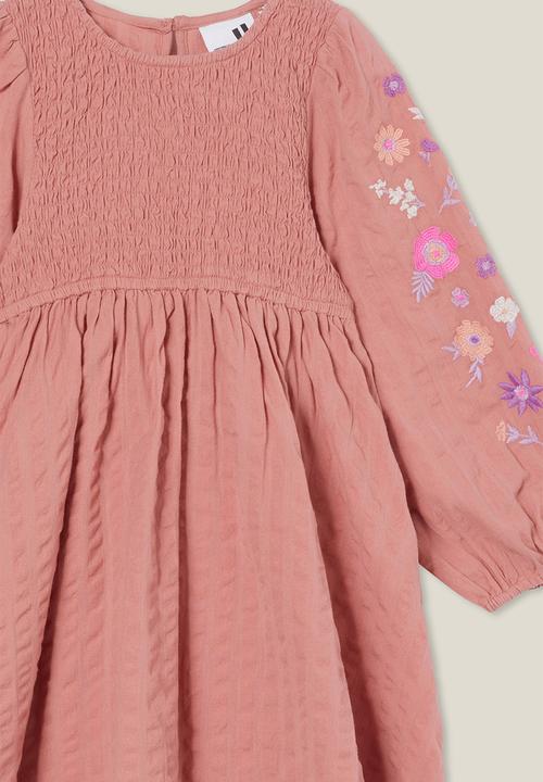 Cotton On - Riley shirred dress - clay pigeon