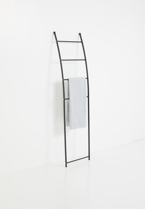 Bathroom Solutions - Metal leaning towel rack - black