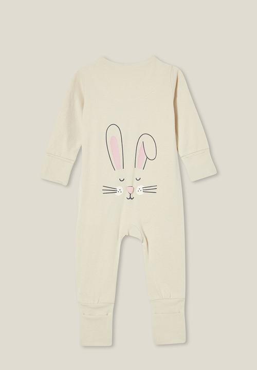 Cotton On - The long sleeve zip romper - rainy day/snuggle bunny