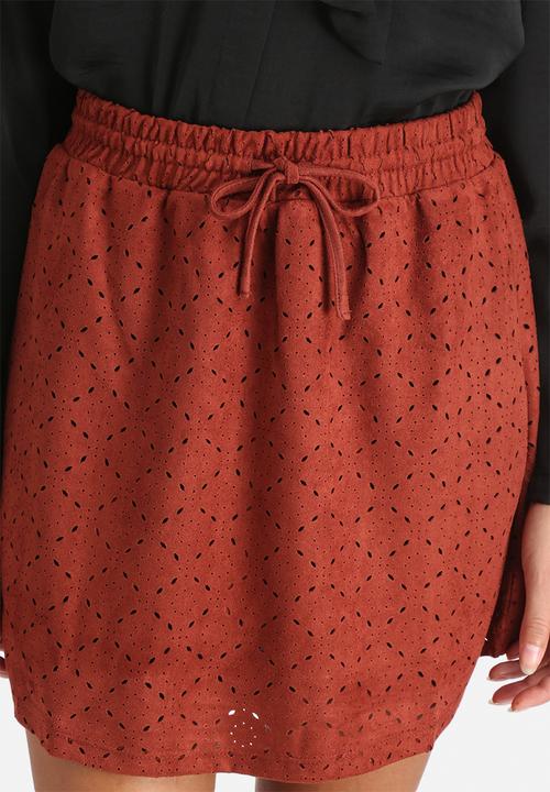 Vero Moda - Laser Cut Faux Suede Skirt