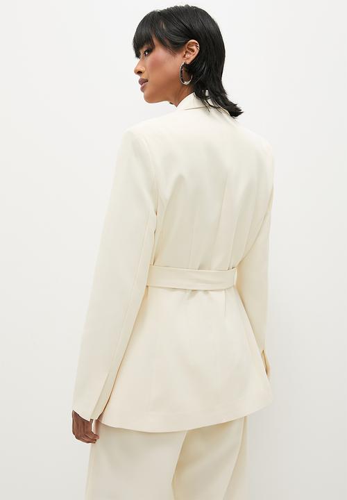 Superbalist - Co-ord blazer with tie belt - ecru