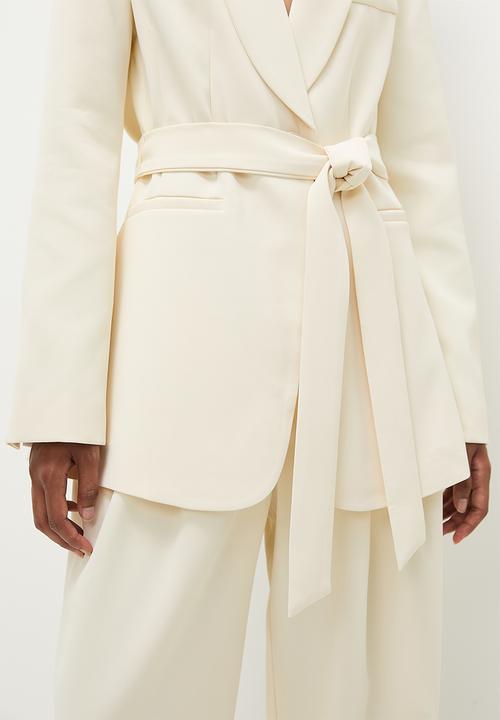 Superbalist - Co-ord blazer with tie belt - ecru