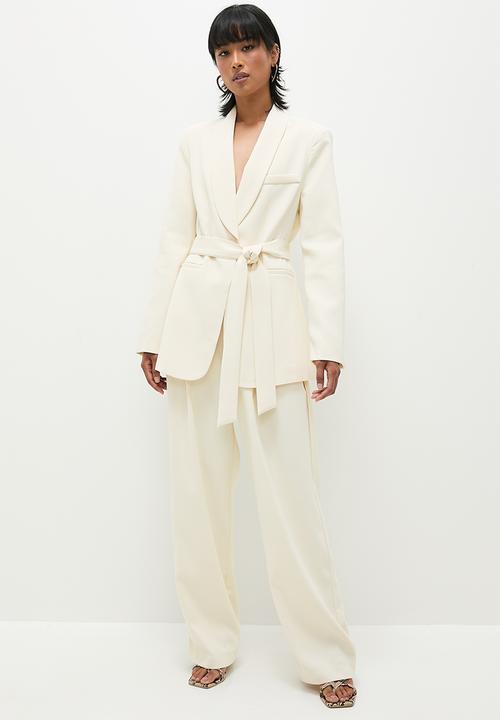 Superbalist - Co-ord blazer with tie belt - ecru