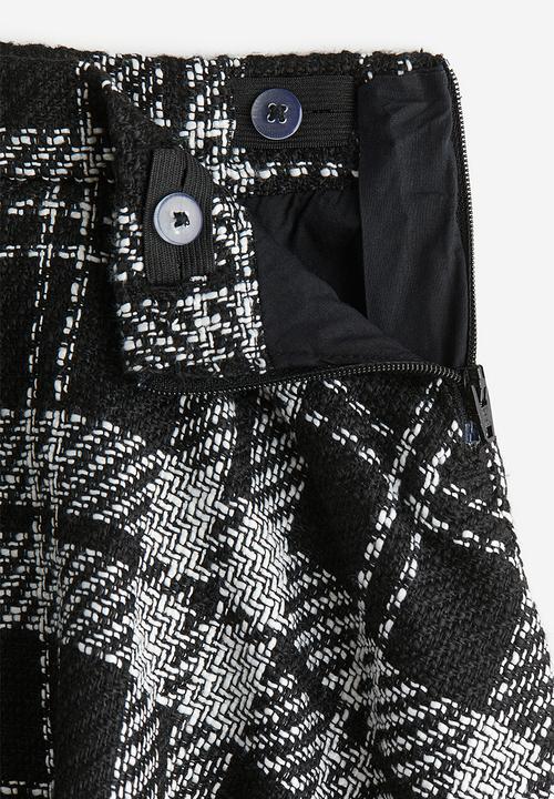 H&M - A-line skirt - Black Checked